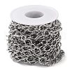 Tarnish Resistant 304 Stainless Steel Textured Twist Oval Link Chains CHS-G027-05P-3