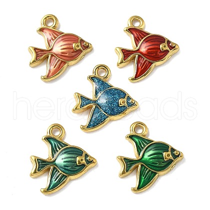 304 Stainless Steel Enamel Pendants STAS-D369-21G-1