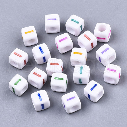 Opaque White Acrylic Beads SACR-R252-02I-1