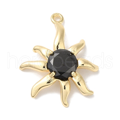 Brass Micro With Glass Pendants X-KK-U013-05G-1