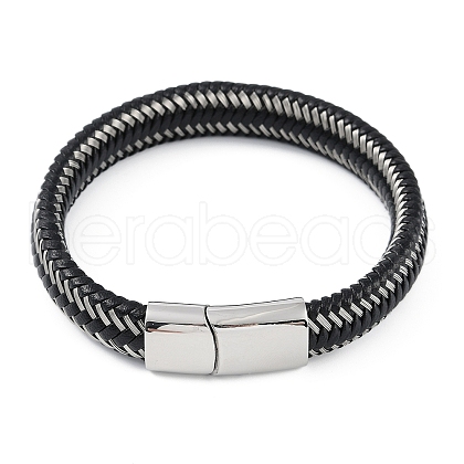 Braided Microfiber Leather Cord Bracelets BJEW-P328-05P-1