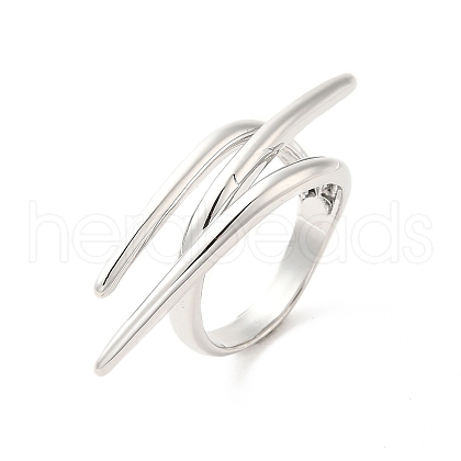 Brass Wire Open Cuff Rings RJEW-P098-04P-1