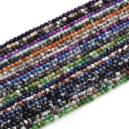 Natural Fire Crackle Agate Beads Strands G-C082-A01-51-1