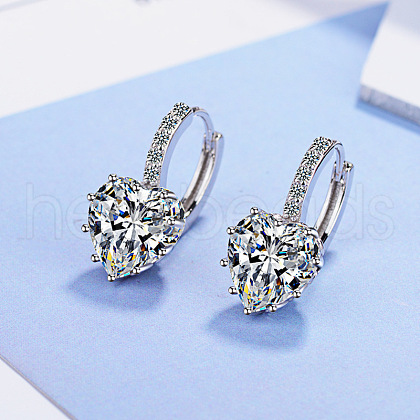 Brass Cubic Zirconia Clip-on Earrings WGDCDFF-01-1