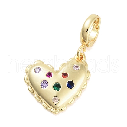 Brass with Cubic Zirconia Pendants KK-G496-02G-1