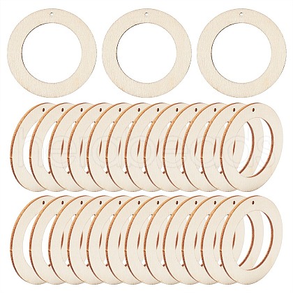  48Pcs 2 Styles Wood Big Pendants WOOD-NB0002-01-1