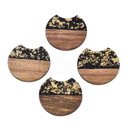 Translucent Resin & Waxed Walnut Wood Pendants RESI-Q211-04-1