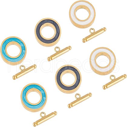 304 Stainless Steel Toggle Clasps STAS-FH0001-14-1