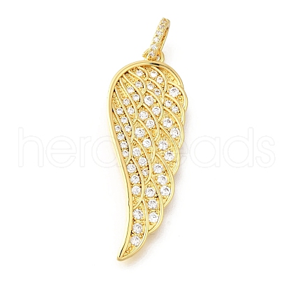 Brass Micro Pave Cubic Zirconia Pendants KK-U072-27G-1