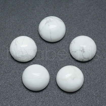 Natural Howlite Cabochons G-P393-R32-4MM-1
