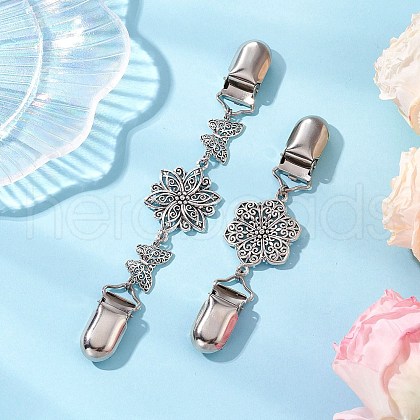 2Pcs Alloy & Iron Cardigan Clips JEWB-BR00183-1