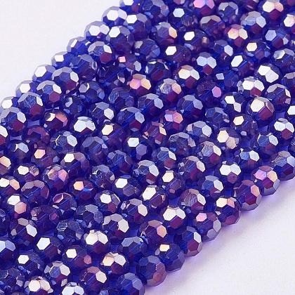 Electroplate Glass Beads Strands EGLA-D021-67-1