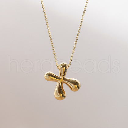 Brass Chunky Initial Pendant Necklaces WG97A63-24-1
