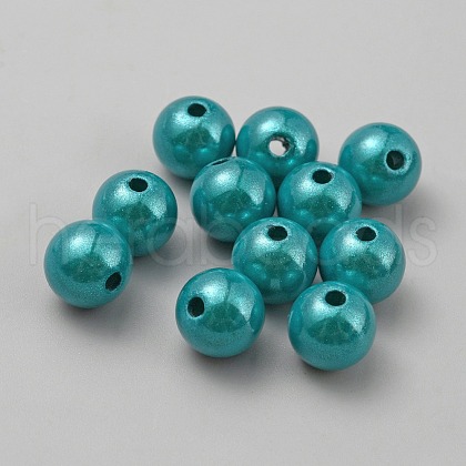Matte Spray Painted Acrylic Beads OACR-TAC0001-13J-1