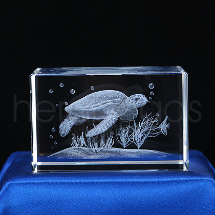 3D Laser Engraving Animal Glass Figurine DJEW-R013-01D-1