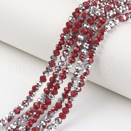 Electroplate Opaque Glass Beads Strands EGLA-A034-P8mm-M06-1