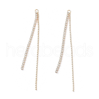 Rack Plating Brass Micro Pave Clear Cubic Zirconia Tassel Big Pendants KK-A183-04G-1