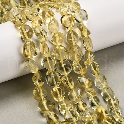 Natural Lemon Quartz Beads Strands G-P568-C02-01-1