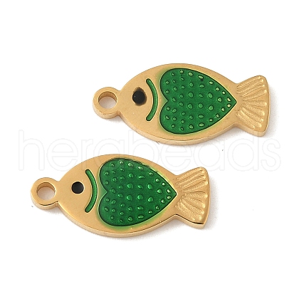 304 Stainless Steel Enamel Pendants STAS-U057-31G-1