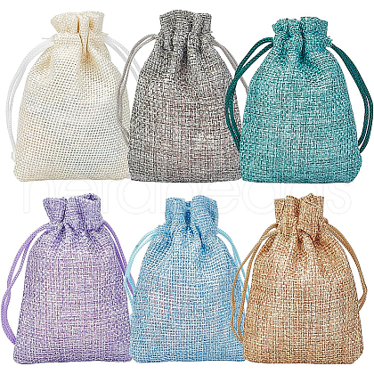 Burlap Packing Pouches Drawstring Bags ABAG-BC0001-13-1
