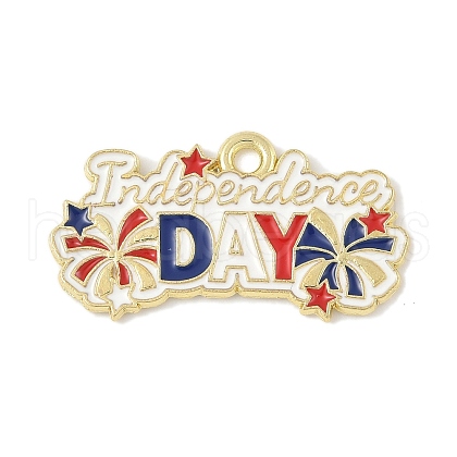 Independence Day Alloy Enamel Pandants FIND-M083-05I-G-1