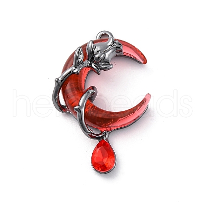 Alloy Rhinestone Pendants PALLOY-V002-04B-01-1