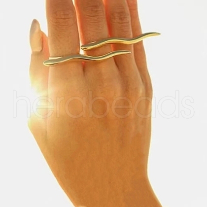 Adjustable Alloy Cuff Rings for Women RJEW-V004-07KCG-1