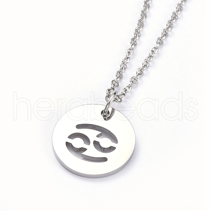 304 Stainless Steel Pendant Necklaces NJEW-E147-10P-1