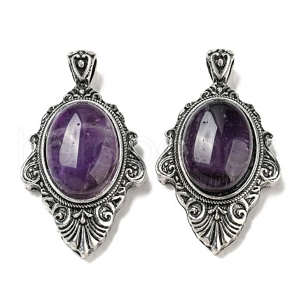 Natural Amethyst Big Pendants G-Z050-03C-1