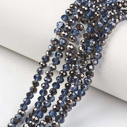 Electroplate Transparent Glass Beads Strands EGLA-A034-T2mm-P11-1