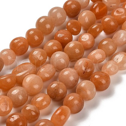 Natural Red Aventurine Beads Strands G-P497-01E-82B-1