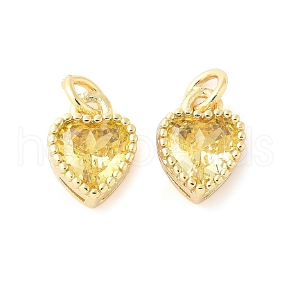 Real 18K Gold Plated Brass Inlaid Cubic Zirconia Charms ZIRC-L100-074G-02-1