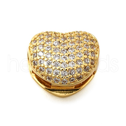 Brass Micro Pave Clear Cubic Zirconia Locket Pendants KK-B131-05G-1