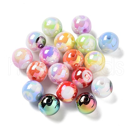 UV Plating Iridescent Acrylic Beads MACR-D032-01-1
