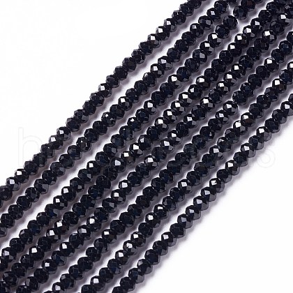 Natural Black Spinel Beads Strands G-L581B-001-1