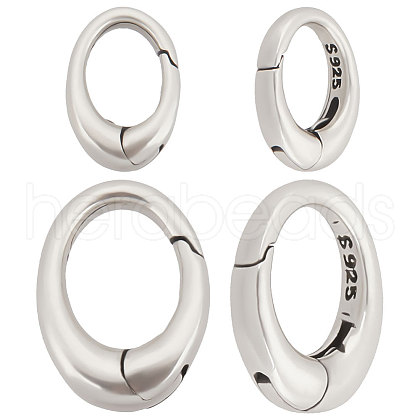 Beebeecraft 2Pcs 2 Size 925 Sterling Silver Spring Gate Rings STER-BBC0001-75-1