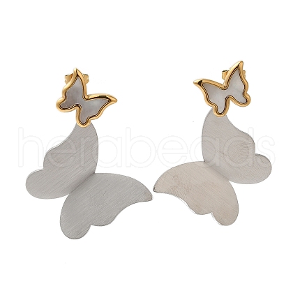 Stainless Steel Stud Earrings for Women EJEW-C110-11GP-1