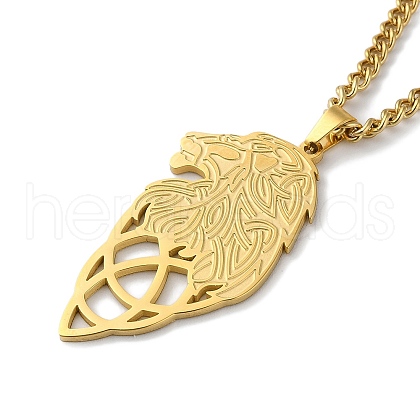 304 Stainless Steel Pendant Necklaces NJEW-C017-02G-1