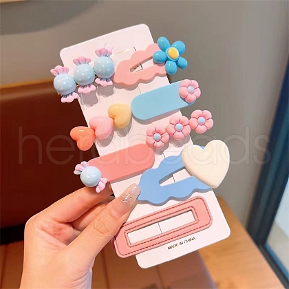 Flower Plastic Snap Hair Clips PW-WGC3104-05-1