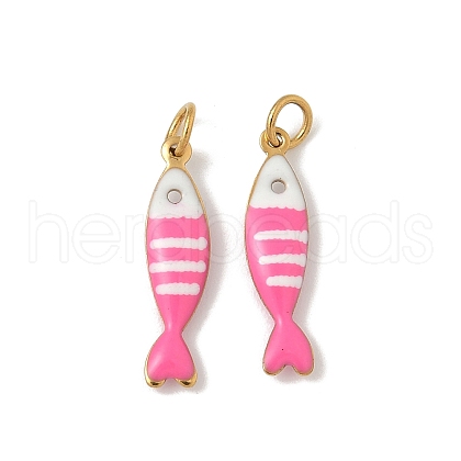 304 Stainless Steel Enamel Pendants STAS-P394-05G-01-1