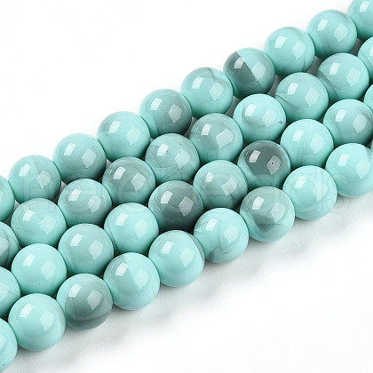 Baking Painted Glass Beads Strands DGLA-N013-10mm-04-1