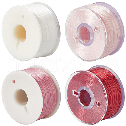 SUNNYCLUE 4 Rolls 4 Colors Special Coated Polyester Beading Threads for Seed Beads OCOR-SC0001-08B-1