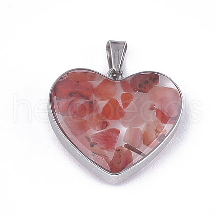 Natural Carnelian Pendants STAS-T043-01C-1