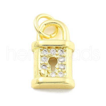 Rack Plating Brass Micro Pave Cubic Zirconia Charms KK-D359-05G-1