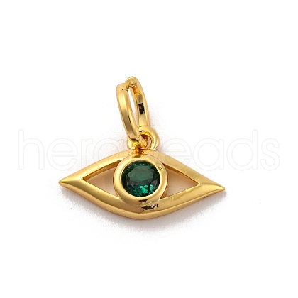 Brass Micro Pave Cubic Zirconia Charms KK-U033-21G-02-1