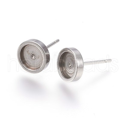 Tarnish Resistant 304 Stainless Steel Stud Earring Settings X-STAS-L219-02C-1