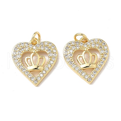 Brass Micro Pave Cubic Zirconia Pendants KK-Q068-51B-G-1