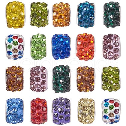 Polymer Clay Rhinestone European Beads CPDL-NB0001-07-1