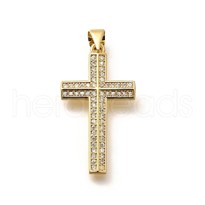 Rack Plating Brass Micro Pave Cubic Zirconia Pendants KK-L226-005G-03-1