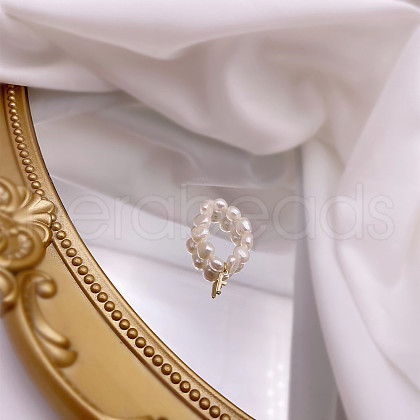 Mother's Day Jewellery Natural Freshwater Pearl Beaded Finger Rings WG7CD33-15-1